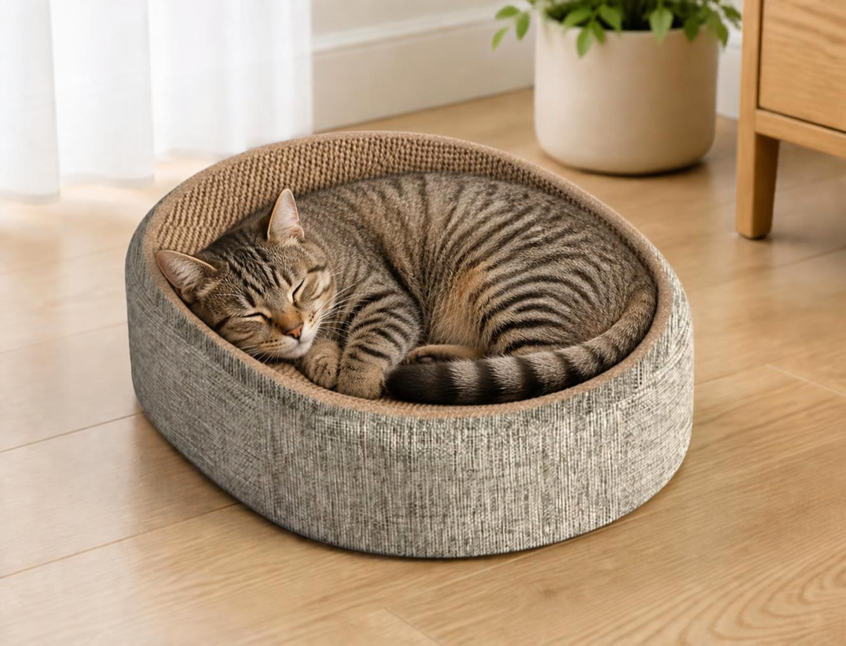 2in1 猫用ベッド&爪とぎボウル