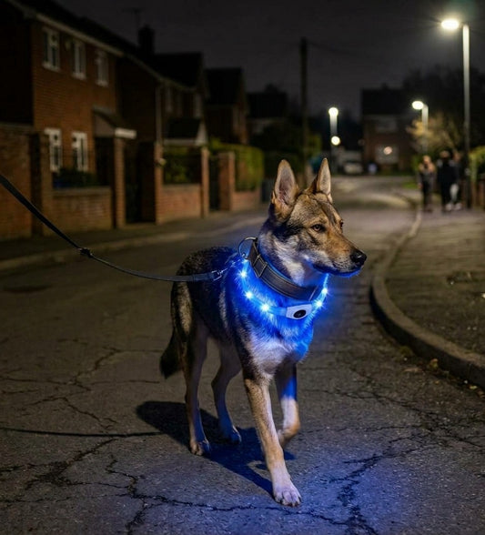 夜のお散歩用 光るLED首輪